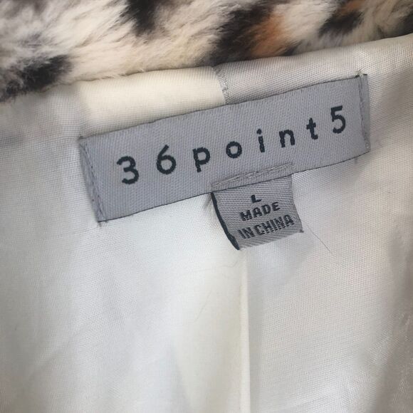 36point5 Faux Fur Cozy Soft Retro Y2K Cropped Leopard Jacket Sz L - Picture 5 of 10
